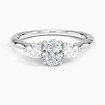Freesia Three Stone Diamond Ring (1/3 ct. tw.) Platinum Oval Engagement Ring