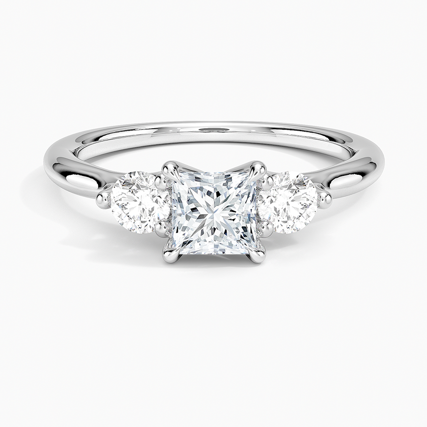 Freesia Three Stone Diamond Ring (1/3 ct. tw.) Platinum Princess Engagement Ring