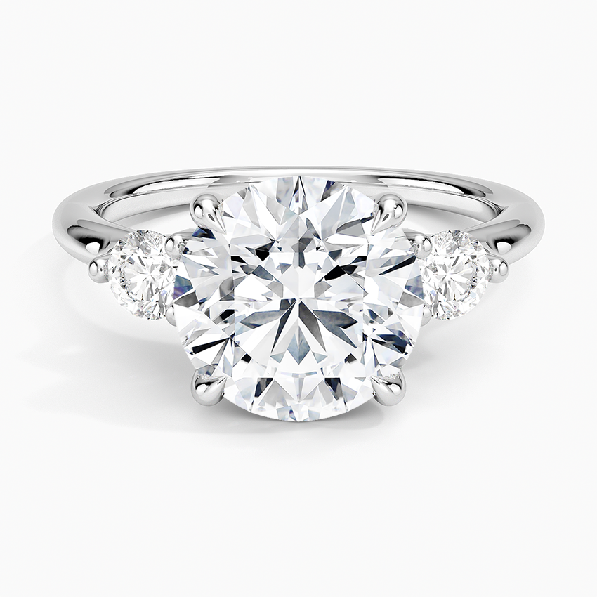 Freesia Three Stone Diamond Ring (1/3 ct. tw.) Platinum Round Engagement Ring