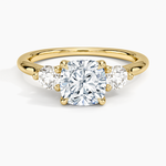 Freesia Three Stone Diamond Ring (1/3 ct. tw.) Yellow Gold 18k Cushion Engagement Ring