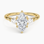 Freesia Three Stone Diamond Ring (1/3 ct. tw.) Yellow Gold 18k Marquise Engagement Ring