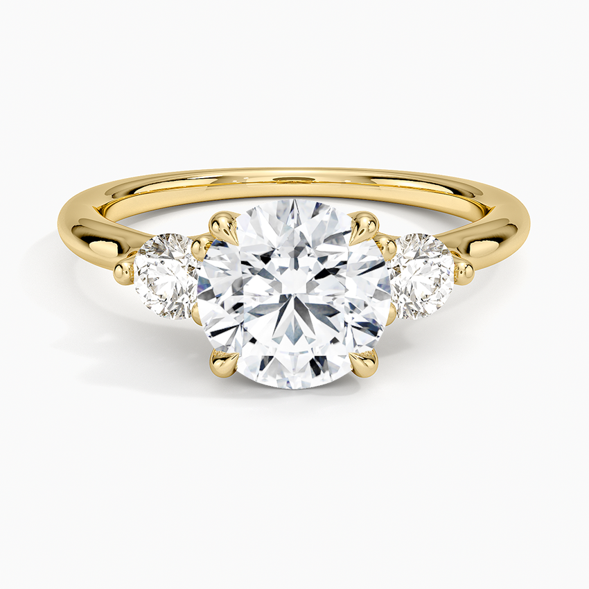 Freesia Three Stone Diamond Ring (1/3 ct. tw.) Yellow Gold 18k Round Engagement Ring