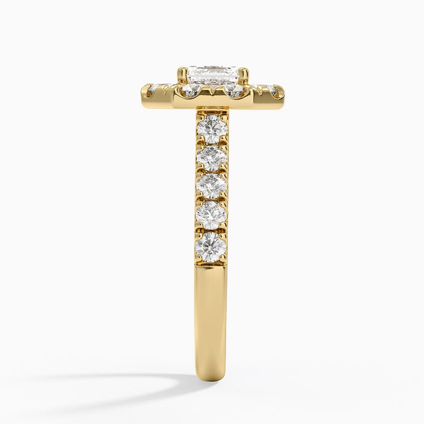 Adele Halo Diamond Ring Yellow Gold 18k Asscher Engagement Ring
