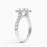 Adele Halo Diamond Ring Platinum Cushion Engagement Ring