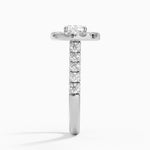 Adele Halo Diamond Ring Platinum Cushion Engagement Ring