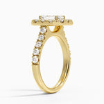 Adele Halo Diamond Ring Yellow Gold 18k Emerald Engagement Ring
