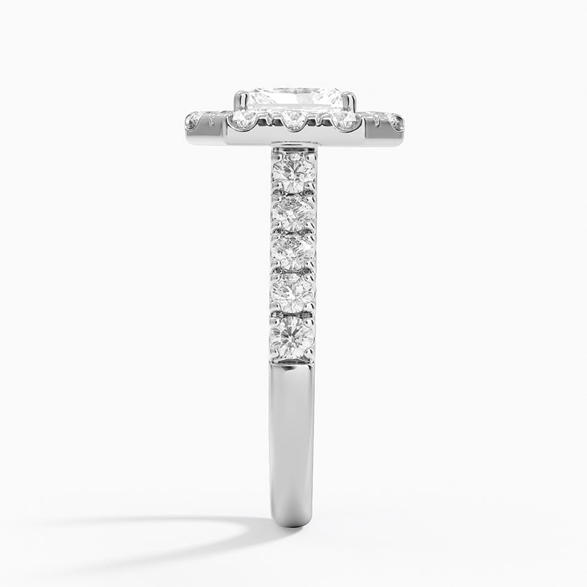 Adele Halo Diamond Ring Platinum Radiant Engagement Ring
