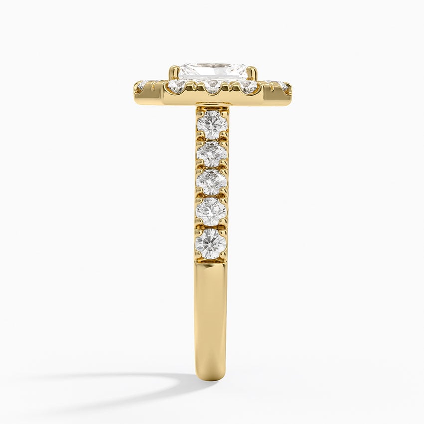 Adele Halo Diamond Ring Yellow Gold 18k Radiant Engagement Ring