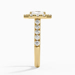 Adele Halo Diamond Ring Yellow Gold 18k Radiant Engagement Ring