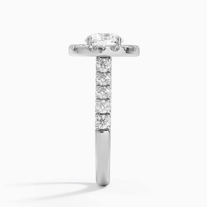 Adele Halo Diamond Ring Platinum Round Engagement Ring
