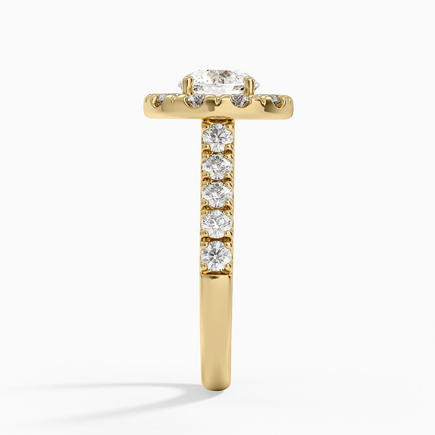 Adele Halo Diamond Ring Yellow Gold 18k Round Engagement Ring
