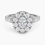 Adele Halo Diamond Ring Platinum Oval Engagement Ring