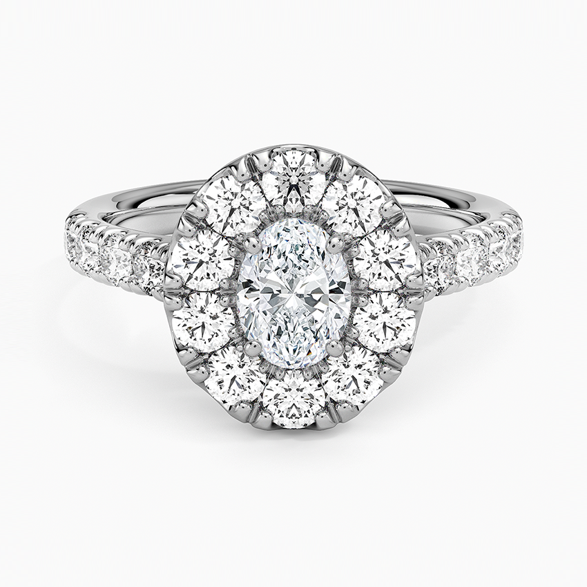 Adele Halo Diamond Ring Platinum Oval Engagement Ring