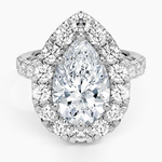Adele Halo Diamond Ring Platinum Pear Engagement Ring
