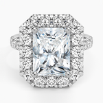 Adele Halo Diamond Ring Platinum Radiant Engagement Ring