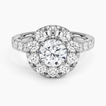 Adele Halo Diamond Ring Platinum Round Engagement Ring
