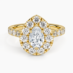 Adele Halo Diamond Ring Yellow Gold 18k Pear Engagement Ring