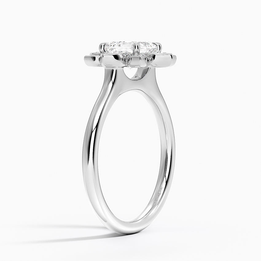 Fiore Halo Diamond Ring (1/4 ct. tw.) Platinum Asscher Engagement Ring