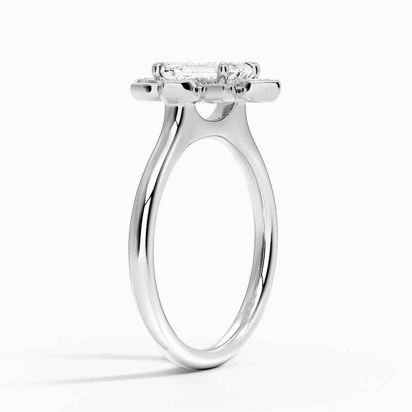 Fiore Halo Diamond Ring (1/4 ct. tw.) Platinum Emerald Engagement Ring