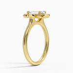 Fiore Halo Diamond Ring (1/4 ct. tw.) Yellow Gold 18k Emerald Engagement Ring
