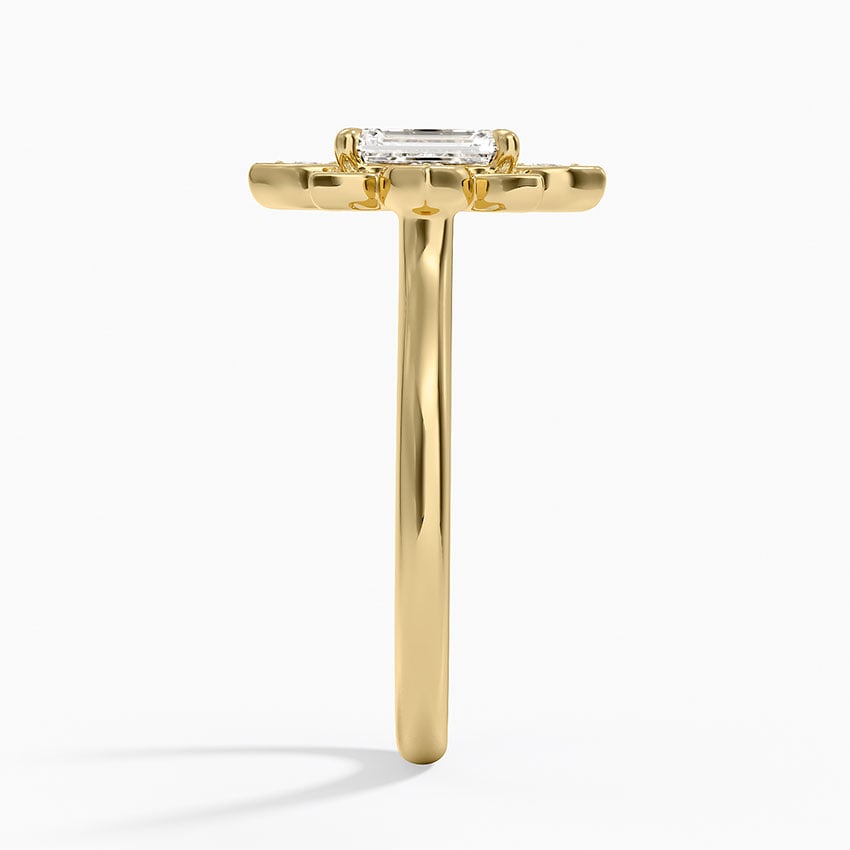 Fiore Halo Diamond Ring (1/4 ct. tw.) Yellow Gold 18k Emerald Engagement Ring