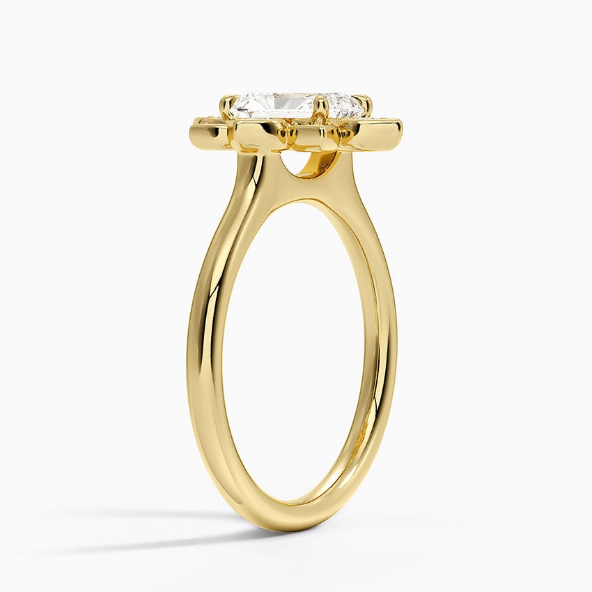 Fiore Halo Diamond Ring (1/4 ct. tw.) Yellow Gold 18k Radiant Engagement Ring