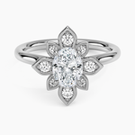Fiore Halo Diamond Ring (1/4 ct. tw.) Platinum Oval Engagement Ring