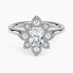 Fiore Halo Diamond Ring (1/4 ct. tw.) Platinum Radiant Engagement Ring