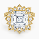 Fiore Halo Diamond Ring (1/4 ct. tw.) Yellow Gold 18k Asscher Engagement Ring