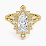 Fiore Halo Diamond Ring (1/4 ct. tw.) Yellow Gold 18k Marquise Engagement Ring