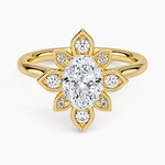 Fiore Halo Diamond Ring (1/4 ct. tw.) Yellow Gold 18k Oval Engagement Ring