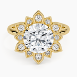 Fiore Halo Diamond Ring (1/4 ct. tw.) Yellow Gold 18k Round Engagement Ring