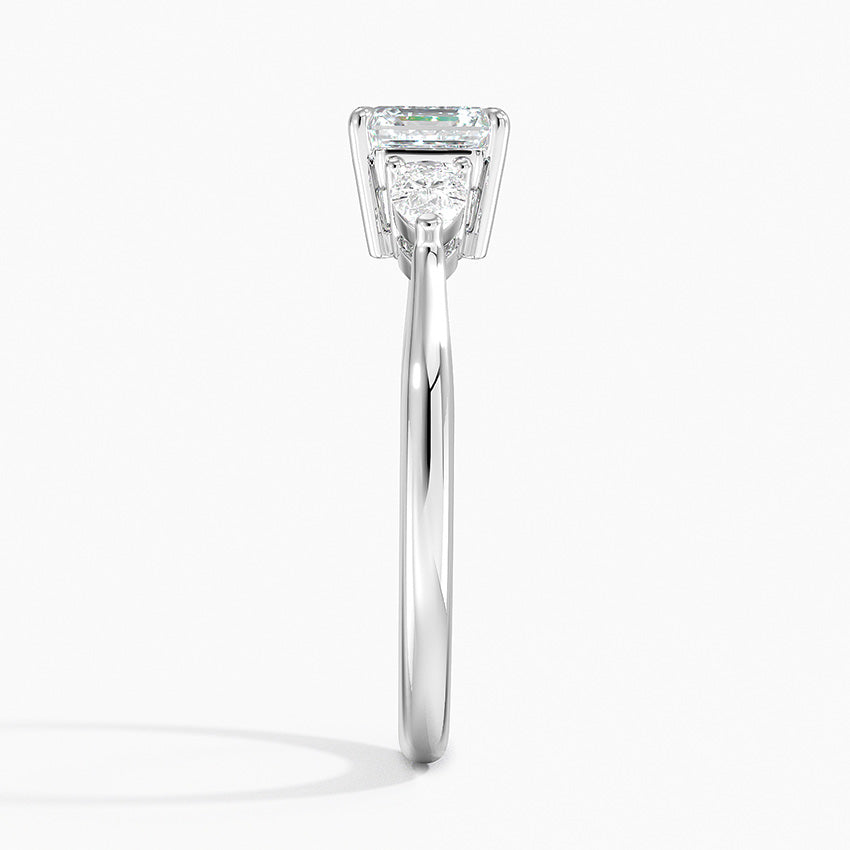 Petite Opera Three Stone Diamond Ring (1/4 ct. tw.) Platinum Asscher Engagement Ring