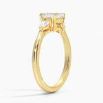 Petite Opera Three Stone Diamond Ring (1/4 ct. tw.) Yellow Gold 18k Asscher Engagement Ring