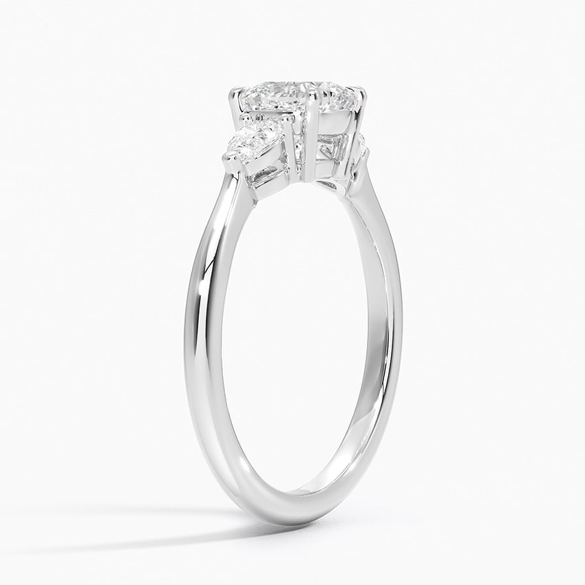 Petite Opera Three Stone Diamond Ring (1/4 ct. tw.) Platinum Cushion Engagement Ring