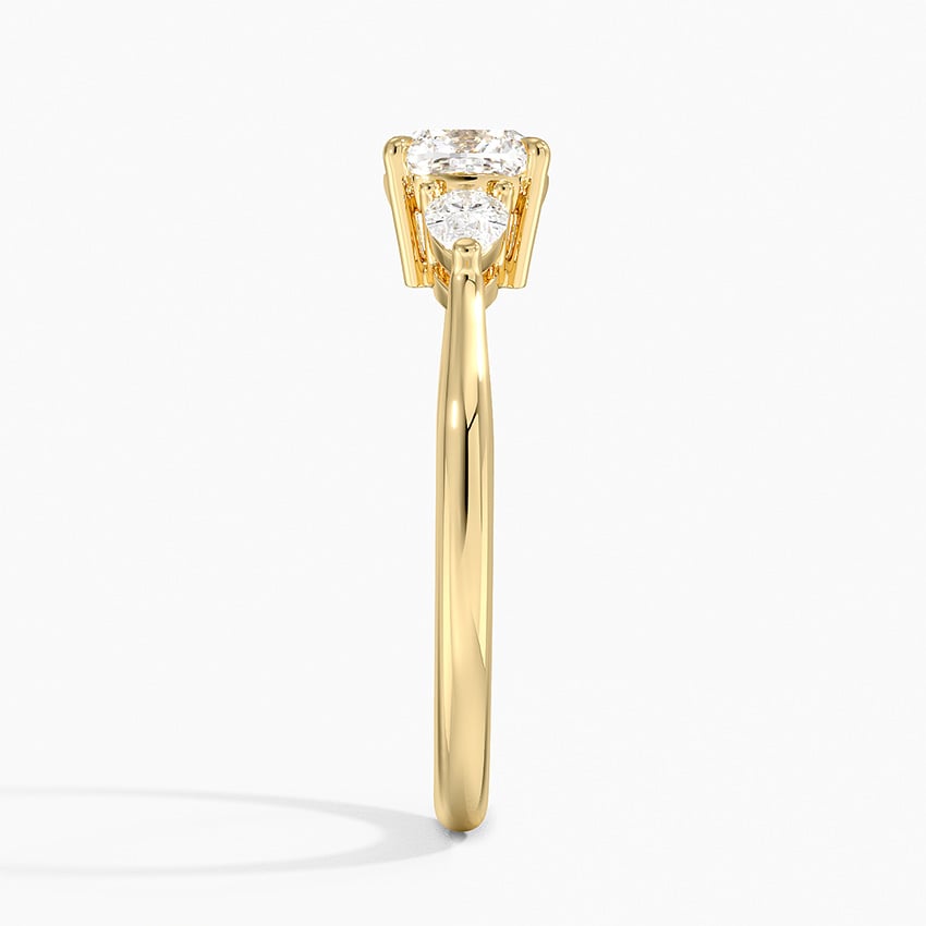 Petite Opera Three Stone Diamond Ring (1/4 ct. tw.) Yellow Gold 18k Cushion Engagement Ring