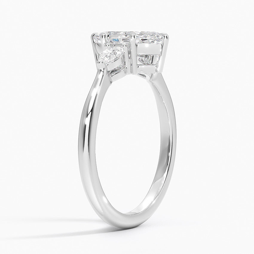 Petite Opera Three Stone Diamond Ring (1/4 ct. tw.) Platinum Marquise Engagement Ring