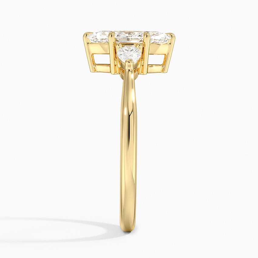 Petite Opera Three Stone Diamond Ring (1/4 ct. tw.) Yellow Gold 18k Marquise Engagement Ring
