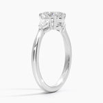 Petite Opera Three Stone Diamond Ring (1/4 ct. tw.) Platinum Oval Engagement Ring