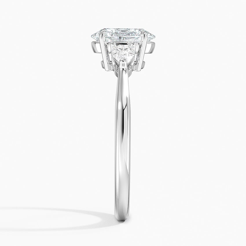 Petite Opera Three Stone Diamond Ring (1/4 ct. tw.) Platinum Oval Engagement Ring