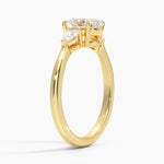 Petite Opera Three Stone Diamond Ring (1/4 ct. tw.) Yellow Gold 18k Oval Engagement Ring