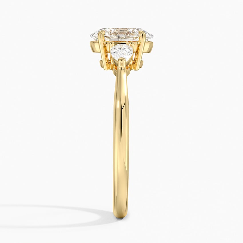 Petite Opera Three Stone Diamond Ring (1/4 ct. tw.) Yellow Gold 18k Oval Engagement Ring