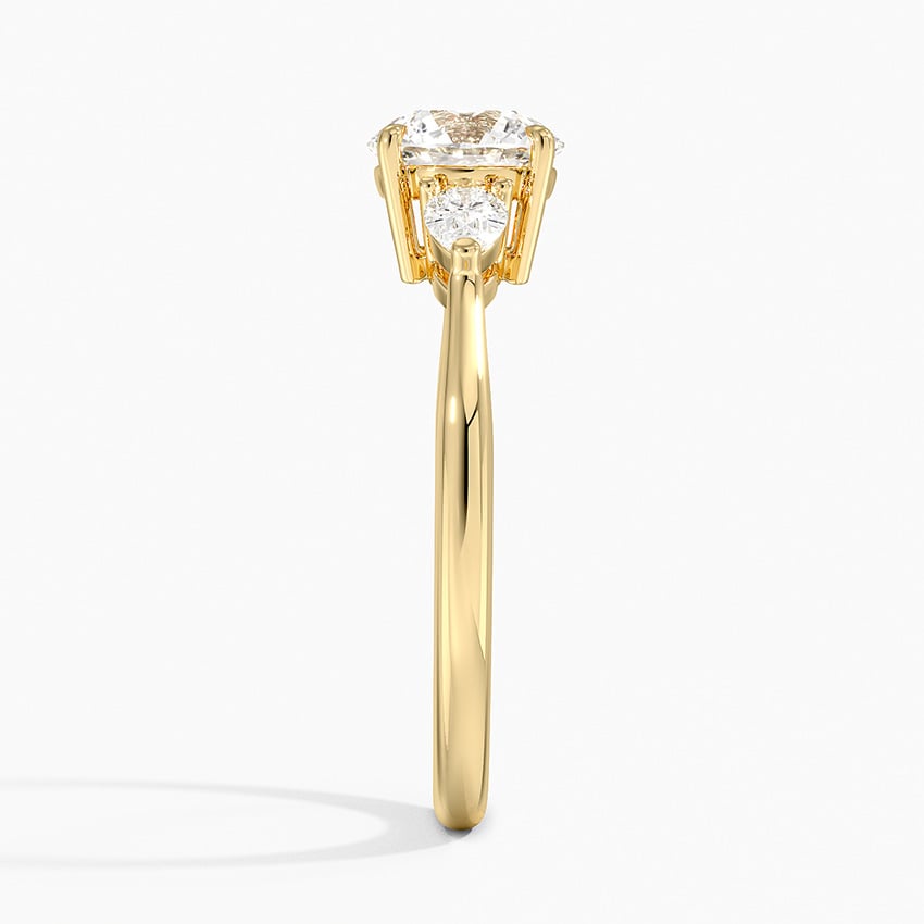 Petite Opera Three Stone Diamond Ring (1/4 ct. tw.) Yellow Gold 18k Round Engagement Ring