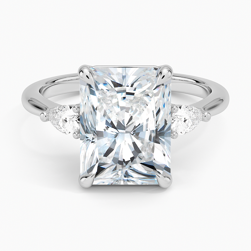 Petite Opera Three Stone Diamond Ring (1/4 ct. tw.) Platinum Radiant Engagement Ring