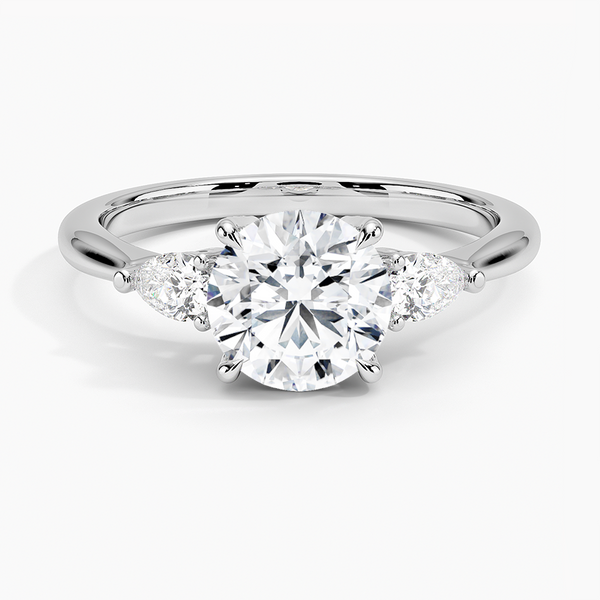 Petite Opera Three Stone Diamond Engagement Ring