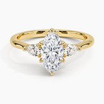 Petite Opera Three Stone Diamond Ring (1/4 ct. tw.) Yellow Gold 18k Marquise Engagement Ring