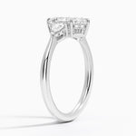 Adorned Petite Opera Three Stone Diamond Ring Platinum Marquise Engagement Ring