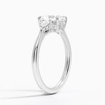 Adorned Petite Opera Three Stone Diamond Ring Platinum Radiant Engagement Ring