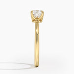 Laurel Engraved Ring Yellow Gold 18k Cushion Engagement Ring