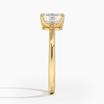 Laurel Engraved Ring Yellow Gold 18k Emerald Engagement Ring